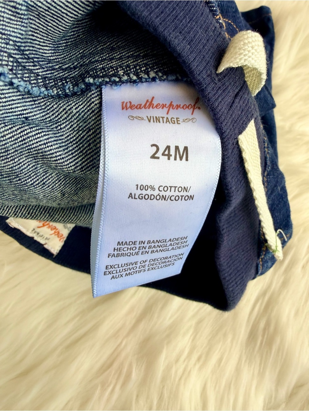 Weatherproof Vintage Navy Blue Knit-Waist Kids Shorts (24 months) - Picture 4 of 5